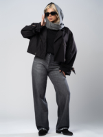 شلوار جین رگولار پلاس قد 110 مشکی کد 19780