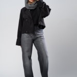 شلوار جین رگولار پلاس قد 110 مشکی کد 19783