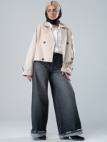 شلوار جین فول بگ قد 110 مشکی کد 20025