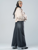 شلوار جین فول بگ قد 110 مشکی کد 20025 - Image 2