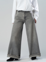 شلوار جین فول بگ قد 110 طوسی کد 20332 - Image 4