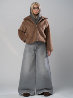 شلوار جین فول بگ قد 110 طوسی کد 20333 - Image 2