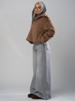 شلوار جین فول بگ قد 110 طوسی کد 20333