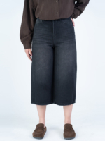 شلوار جین واید لگ قد 85 مشکی کد 21787 - Image 3