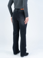 شلوار جین فلر قد 110 مشکی کم کش کد 21893 - Image 2