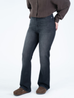 شلوار جین فلر قد 110 مشکی کم کش کد 21894 - Image 3