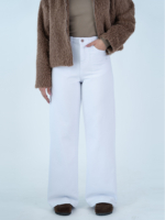 شلوار کتان بگ قد 110 سفید کد 22529