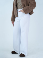 شلوار کتان بگ قد 110 سفید کد 22529 - Image 3