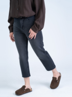 شلوار جین استریت قد 90 دمپا کات مشکی کد 22644 - Image 3