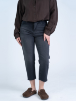 شلوار جین استریت قد 90 دمپا کات مشکی کد 22644