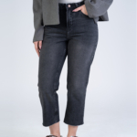 شلوار جین استریت قد 90 دمپا کات مشکی کد 22646