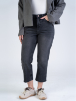 شلوار جین استریت قد 90 دمپا کات مشکی کد 22646