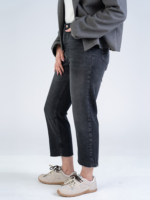 شلوار جین استریت قد 90 دمپا کات مشکی کد 22646 - Image 3