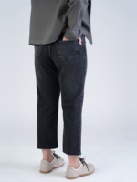 شلوار جین استریت قد 90 دمپا کات مشکی کد 22646 - Image 2