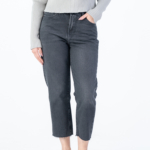 شلوار جین استریت قد 90 دمپا کات مشکی کد 22649