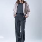 شلوار پارچه ای بگ قد 110 بزیاق ذغالی کد 22652