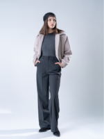 شلوار پارچه ای بگ قد 110 بزیاق ذغالی کد 22652 - Image 2