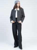 شلوار پارچه ای بگ قد 110 بزیاق مشکی کد 22653 - Image 4