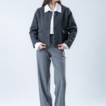 شلوار پارچه ای بگ قد 110 بزیاق طوسی تیره کد 22655