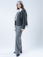 شلوار پارچه ای بگ قد 110 بزیاق طوسی تیره کد 22655 - Image 2