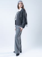 شلوار پارچه ای بگ قد 110 بزیاق طوسی تیره کد 22655 - Image 3