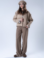 شلوار پارچه ای بگ قد 110 بزیاق نسکافه ای کد 22659