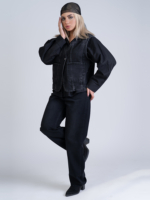 شلوار جین رگولار قد 110 مشکی کد 22669 - Image 10