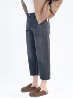 شلوار جین رگولار قد 90 دمپا کات مشکی کد 22696 - Image 2