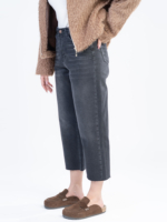 شلوار جین رگولار قد 90 دمپا کات مشکی کد 22696 - Image 3