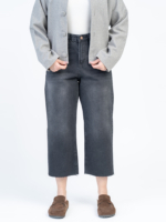 شلوار جین رگولار قد 90 دمپا کات مشکی کد 22697 - Image 3