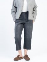 شلوار جین رگولار قد 90 دمپا کات مشکی کد 22697