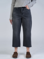 شلوار جین رگولار قد 90 مشکی دمپا کات کد 22701 - Image 2