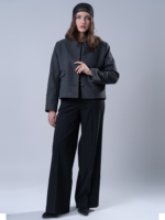 شلوار پارچه ای فول بگ قد 110 مشکی بزیاق کد 22712 - Image 3