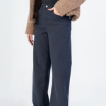 شلوار کتان بگ قد 110 سرمه ای کم کش کد 22733