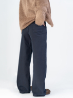 شلوار کتان بگ قد 110 سرمه ای کم کش کد 22733 - Image 2