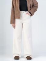 شلوار کتان بگ قد 110 کرم کم کش کد 22737 - Image 3