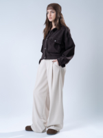 شلوار پارچه ای واید لگ فیلتو قد 110 کرم تیکال کد 22792 - Image 4