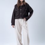 شلوار پارچه ای واید لگ فیلتو قد 110 کرم تیکال کد 22792