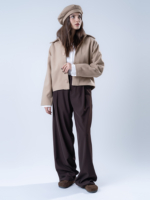 شلوار پارچه ای واید لگ فیلتو قد 110 قهوه ای تیکال کد 22796