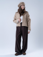 شلوار پارچه ای واید لگ فیلتو قد 110 قهوه ای تیکال کد 22796 - Image 6