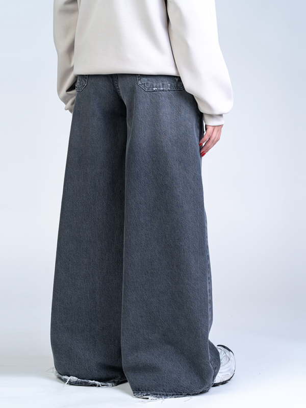 شلوار جین فول بگ قد 110 مشکی