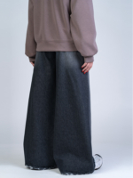 شلوار جین فول بگ قد 110 مشکی