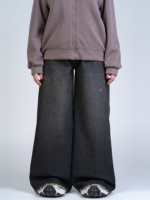 شلوار جین فول بگ قد 110 مشکی