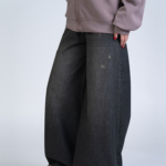 شلوار جین فول بگ قد 110 مشکی