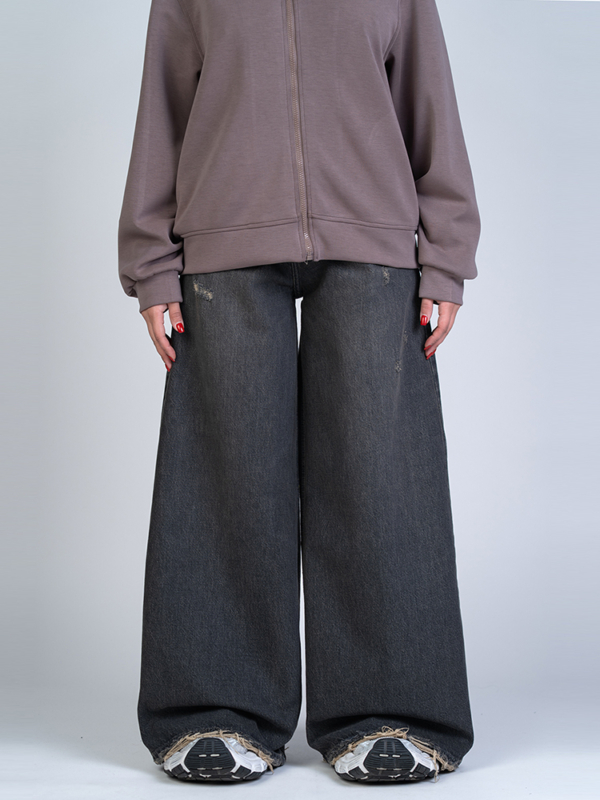 شلوار جین فول بگ قد 110 مشکی