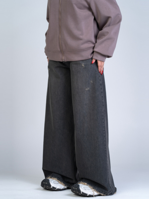 شلوار جین فول بگ قد 110 مشکی