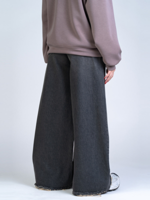 شلوار جین فول بگ قد 110 مشکی