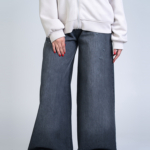 شلوار جین فول بگ قد 110 مشکی