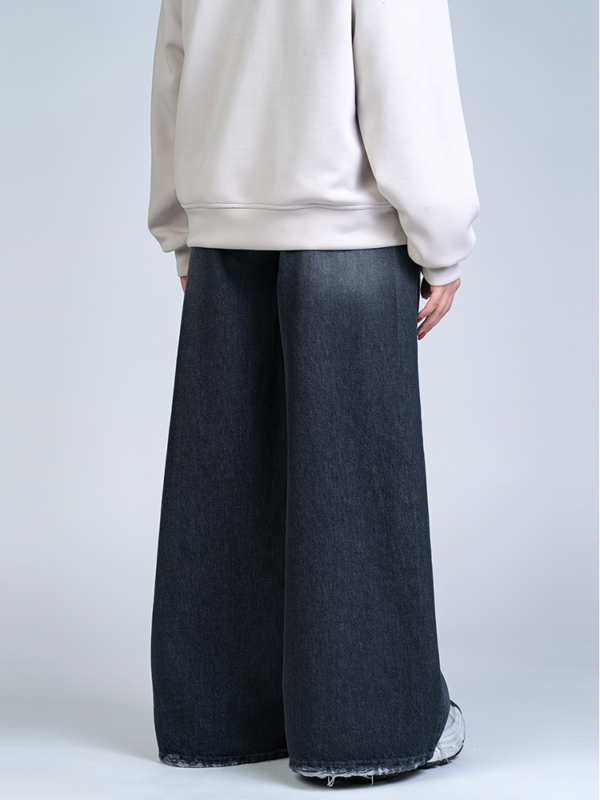 شلوار جین فول بگ قد 110 مشکی