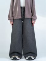 شلوارجین فول بگ قد 110 مشکی